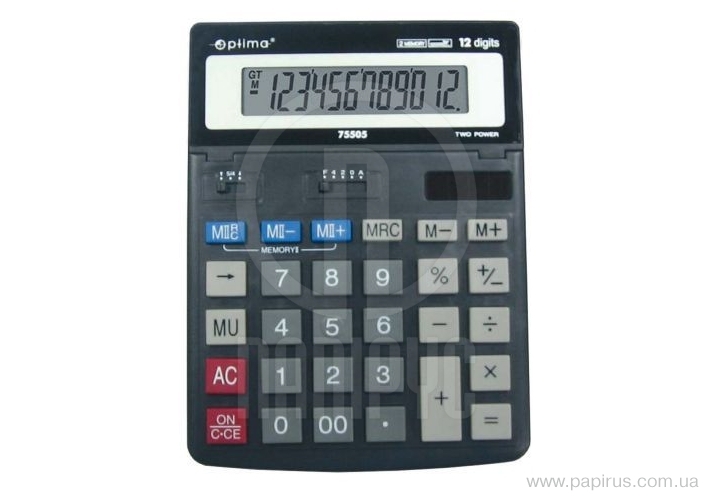 Калькулятор настольный бухгалтерский Optima 12 dig.